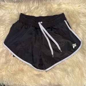 Fila Gray and White Athletic Shorts with Elastic Waistband